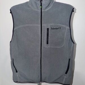 Timberland Gray Men's Fleece Vest with Zipped Chest Pocket
